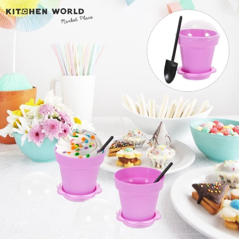 ชุดถ้วยขนมพร้อมฝาโดมและช้อน KCW PK1314-PP จำนวน 20 ชิ้น สีม่วง_10